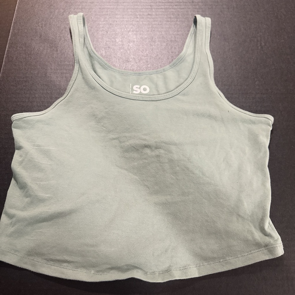 SO Teal Crop Tank Top